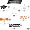 Congrats Grad Graduation Confetti 2025 - Pack of 1000 | Orange and Black Graduation Confetti for Class of 2025 Decorations